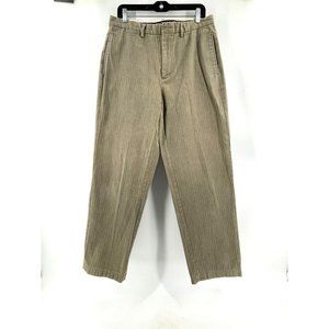 Tommy Hilfiger Men's Brown Pants Flat Front Subdued Striped Pants Size 34 X 32